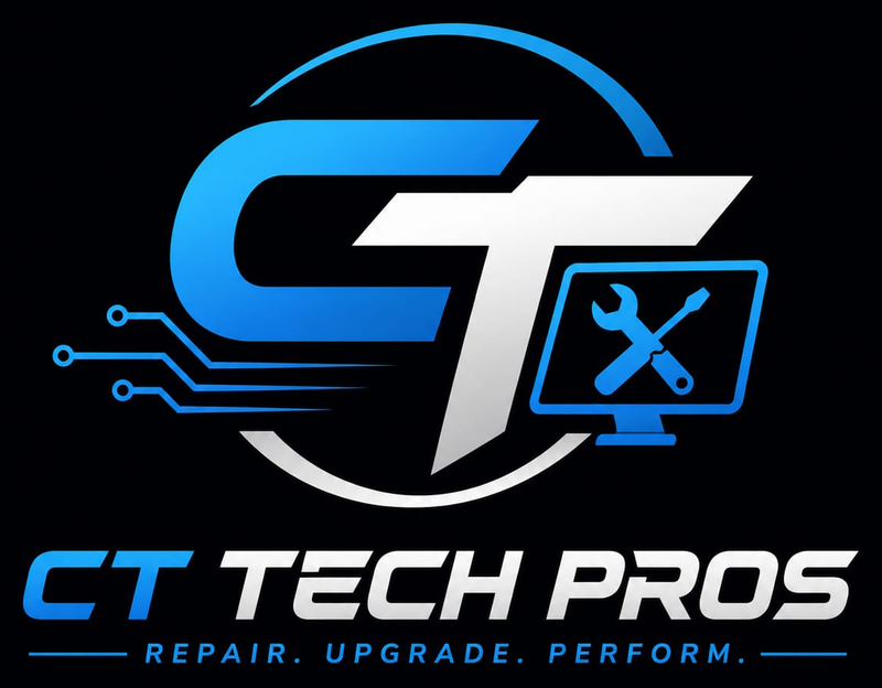 CT Tech Pros logo. Repair. Upgrade. Perform.